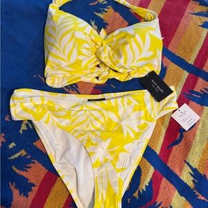 Kate Spade Yellow Leaf Print Bikini